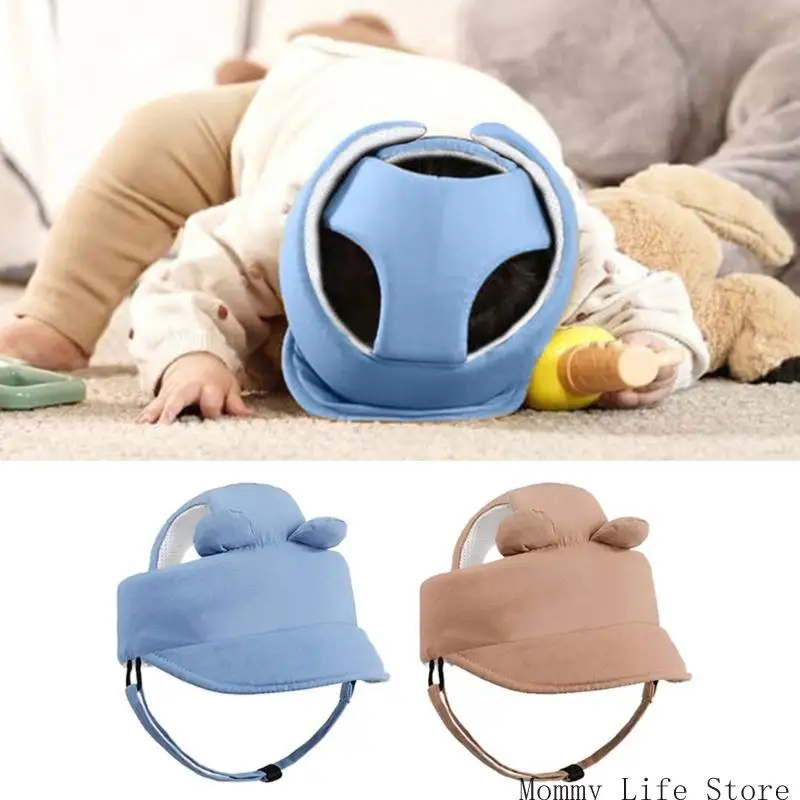 

Solid Baby Safety Helmets Head Hat Toddler Learning to Walk Crashproof Caps Adjustable Headwear