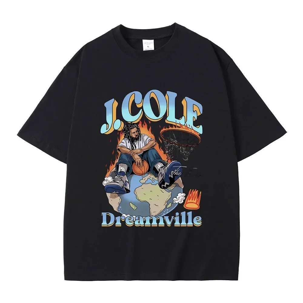 Best Famous Rapper J. Cole The Fader Dreamville Graphics Tshirt Men Women's Hip Hop Vintage Tees Male Fashion Oversized T-shirt