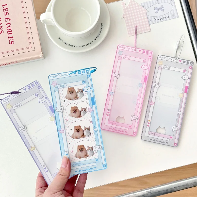 

Kawaii Cat Life Four Grid Card Set Acrylic Life Four Grid Hard Card Set Kpop Star Chasing Small Card Set Photo Display Hangers