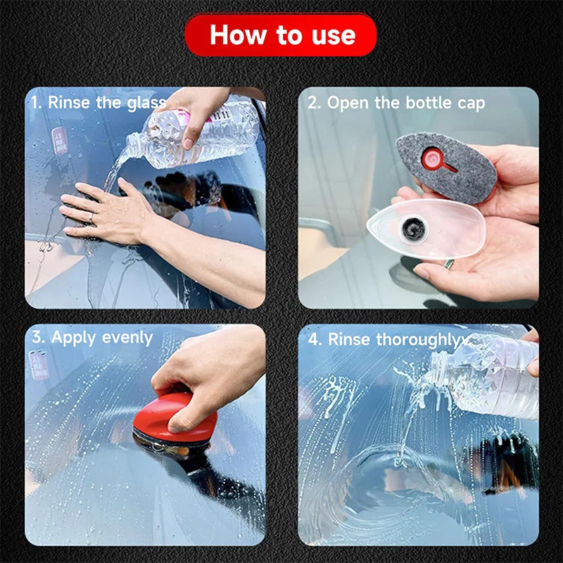 Windshield Cleaner Brush Car Glass Oil Film Cleaner Glossy Powerful Removes Dirt Accessories Cleaning Board Automotive Wash