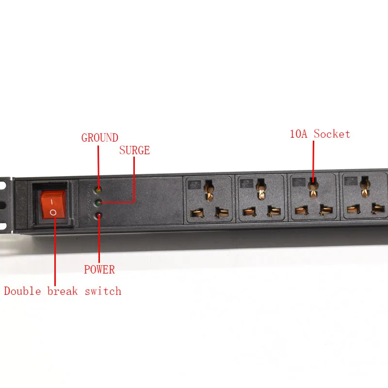 PDU power board power socket double-break switch surge protector 2-11-way universal AC socket EU UK US AU plug