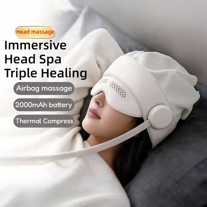 

Автоматический массажер для головы с подогревом, профессиональный, бесшумный, бионический, с воздушными подушками, для интегрированного массажа головы и глаз, портативный массажный аппарат