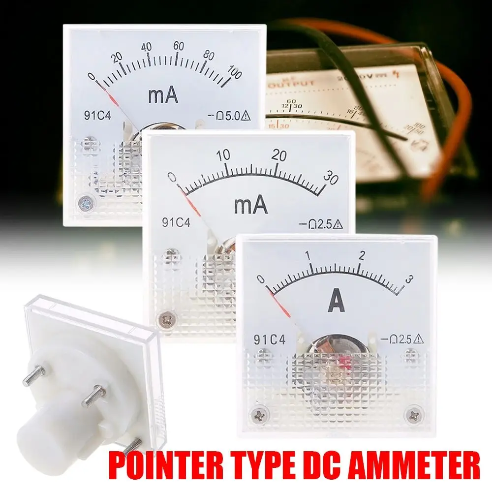 91C4 Class 2.5 Accuracy DC 100uA 20mA 30mA 500mA 0-1A 2A 3A 5A 10A 15A 20A 30A Ampere Analog Panel Meter Ammeter