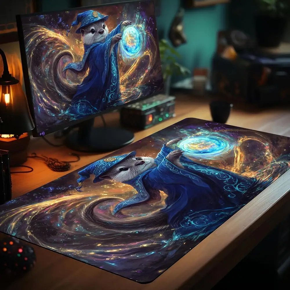 بساط لعب البطاقة السحرية مع منطقة Otter الساحر أنيمي MTG Playmat جمع حصير الألعاب حصيرة مكتبية قائد معركة Playmat سجادة سحرية #3