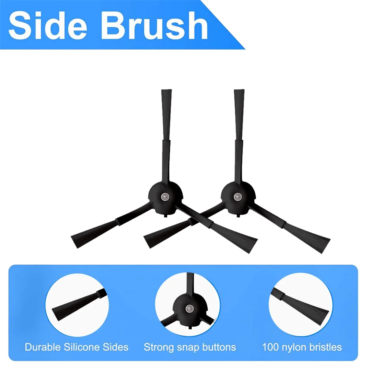 FNJK-12 Pcs Side Brush For Eufy X8 Pro / X8 Pro SES Robot Vacuum Cleaner Parts Replacement