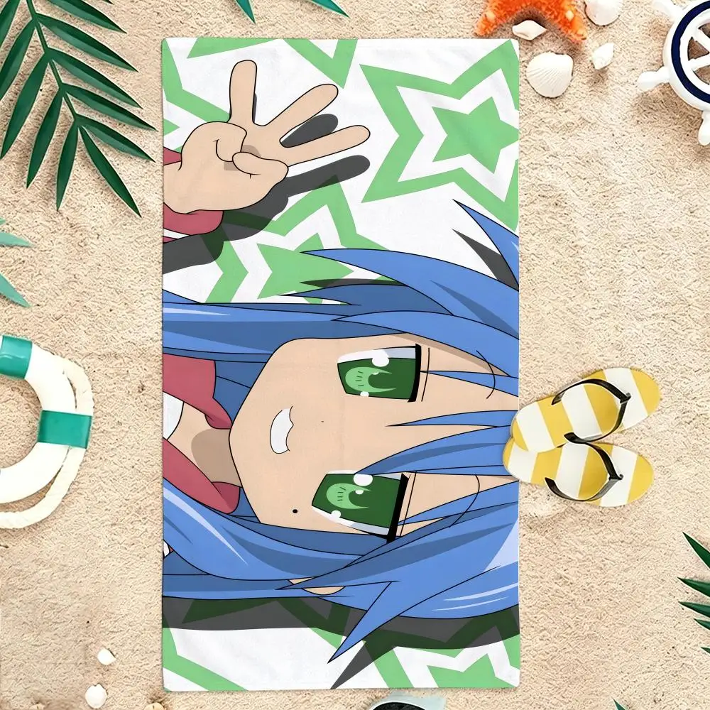 Slice of Life School Anime L-Lucky Star Towel Microfiber soft Beach Towel for Travel Fitness Sauna Bathing Camping
