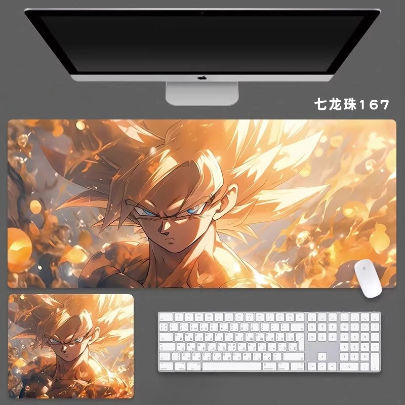 New Dragon Ball Leather Mouse Pad Oversized Boys Animation Two-dimensional E-sports Game Computer Keyboard Pad Student Desk Pad
