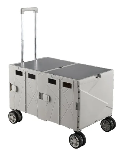 2025 جديد 140L سعة كبيرة قابلة للطي عربات العربة عجلات عالمية الفرامل طوي تسلق عربات التسوق عربات