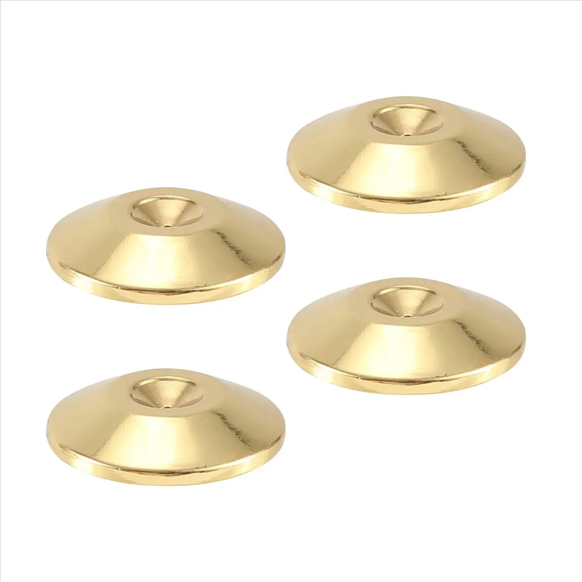 A14M 4 Pcs Speaker Pure Copper Spikes Pads HiFi Speaker Box Isolation Floor Stand Feet Cone Base Shoes Pad (Gold)