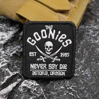 THE GOONIES NEVER SAY DIE Embroidered Patch with merrow border, Sewable Applique for Clothing and Accessories