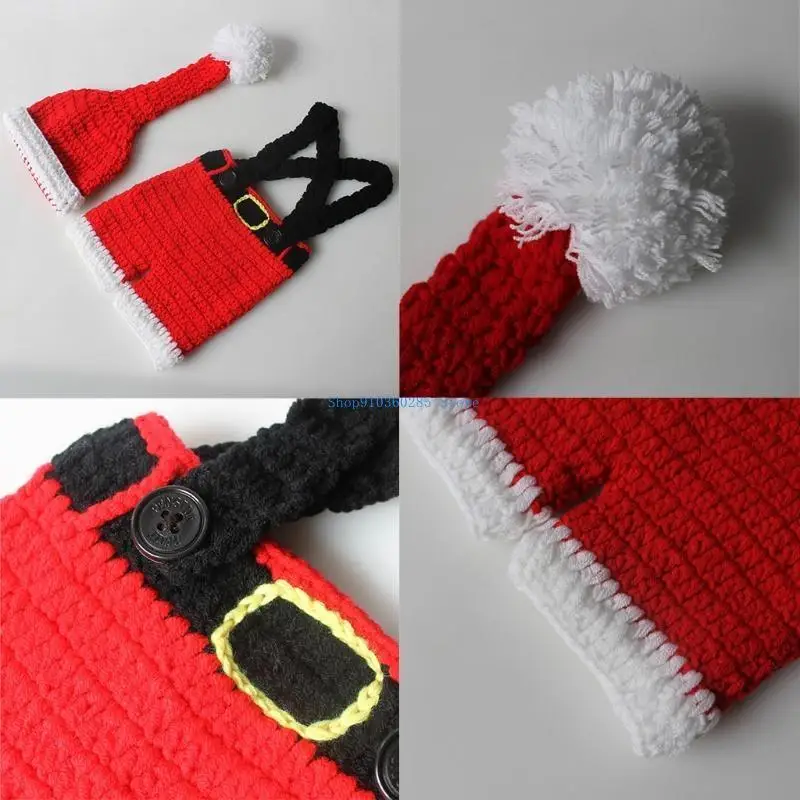 

K9ff Newborn Christmas Photo Prop Outfit Santa Red Hat Festival Attosphere