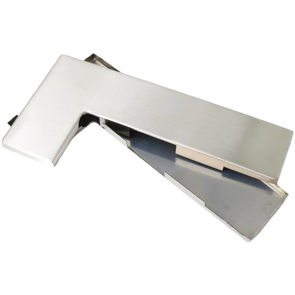 Brushed Black Stainless Steel Door Clamp Cover Plate Featuring Thickened Steel Plates for Structural Integrity Curved Straight
