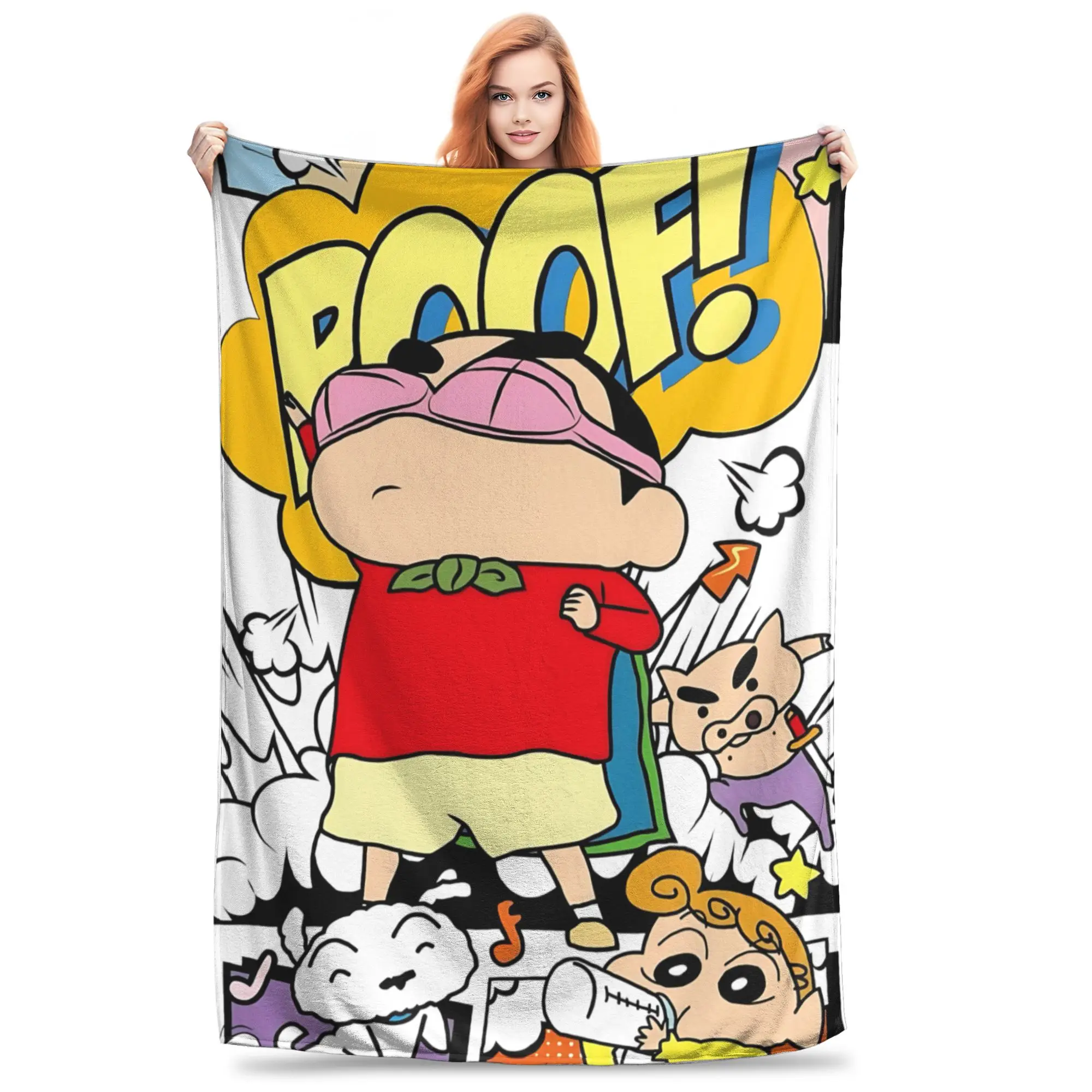 1PC Home Crayon Shin chan‌s Blanket Throw Blanket  Novelty Warm Blanket All Season Gift