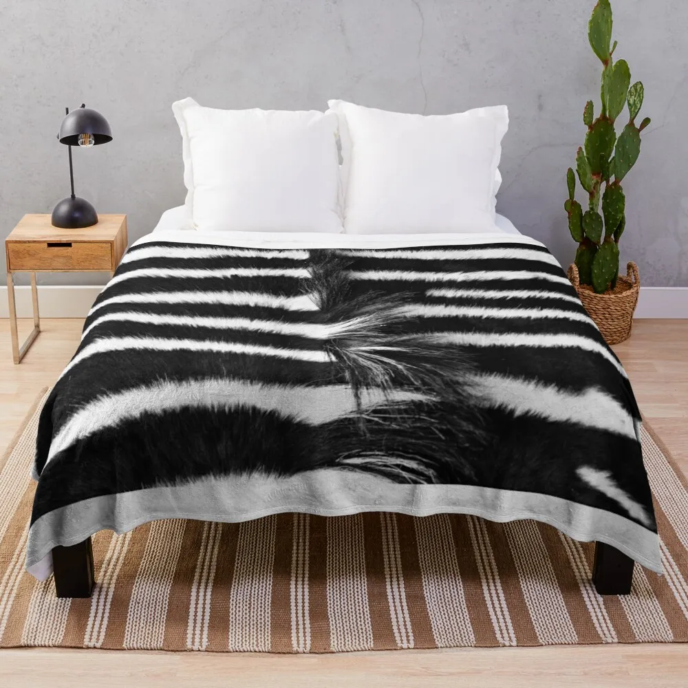 Zebra - wild Africa - design in black and white (highest resolution and best quality)) Throw Blanket Large Hairys Blankets