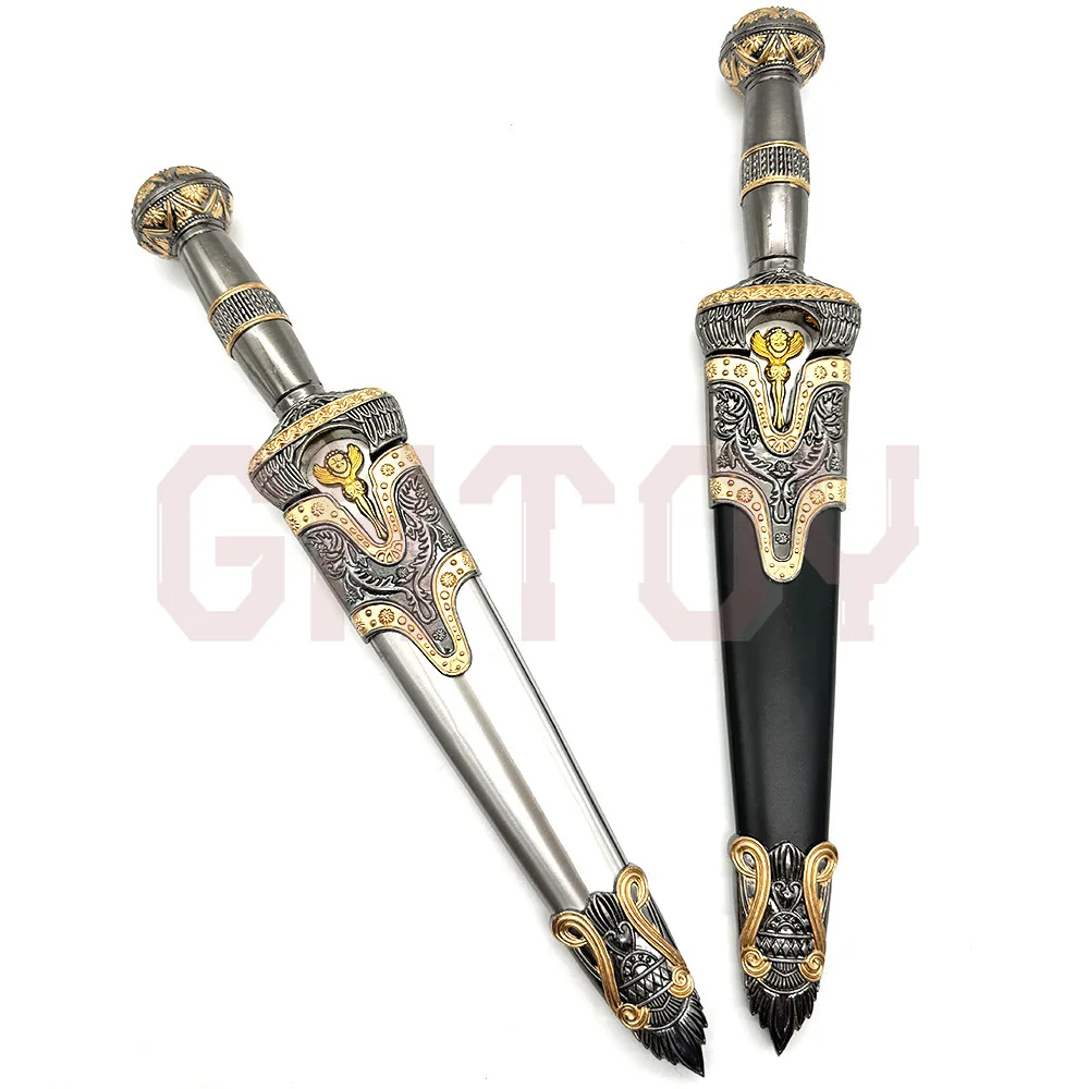

36cm European Western Swords Uncut Blade Weapons Cosplay Props Model Desktop Display Ornaments Collection Birthday Gift for Boys