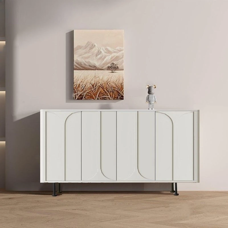 Italian minimalist side cabinet light luxury modern tea cabinet living room creative design white paint porch cabinet locker