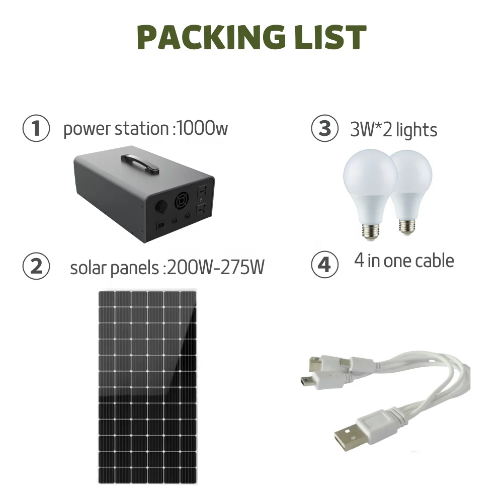 Portable Power Power Station High Capacity 1200w Solar Outdoor Camping Uninterruptible Power Supply