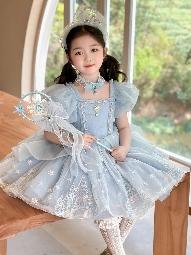 Lolita Princ Elsa – jupe bouffante d'été pour bébé fille, taille moyenne, ligne a, Midi Dr ort Sve Bright Tead