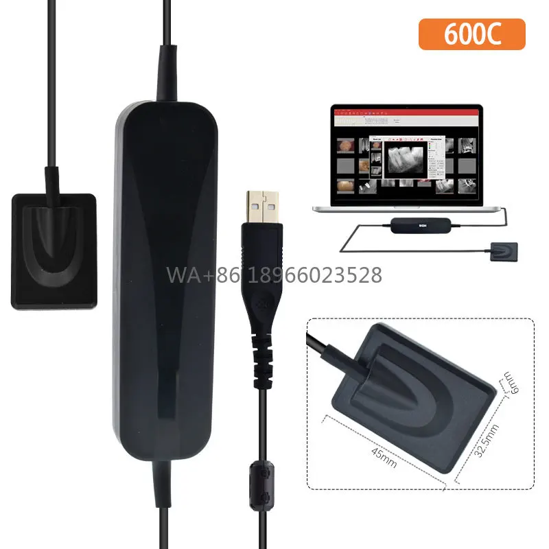HDR 600C Handy Dental X Ray Sensor Size 2 RVG Digital Intraoral Imaging System Twain Driver  with Software APS CMOS Sensor