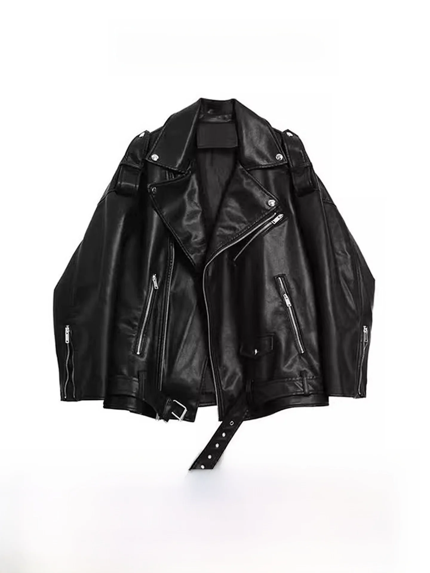 

Крутая женская кожаная куртка Bla, осень 2023, новинка высокого класса, уникальная супер красивая мотоциклетная куртка из искусственной кожи для поездок на работу Sle