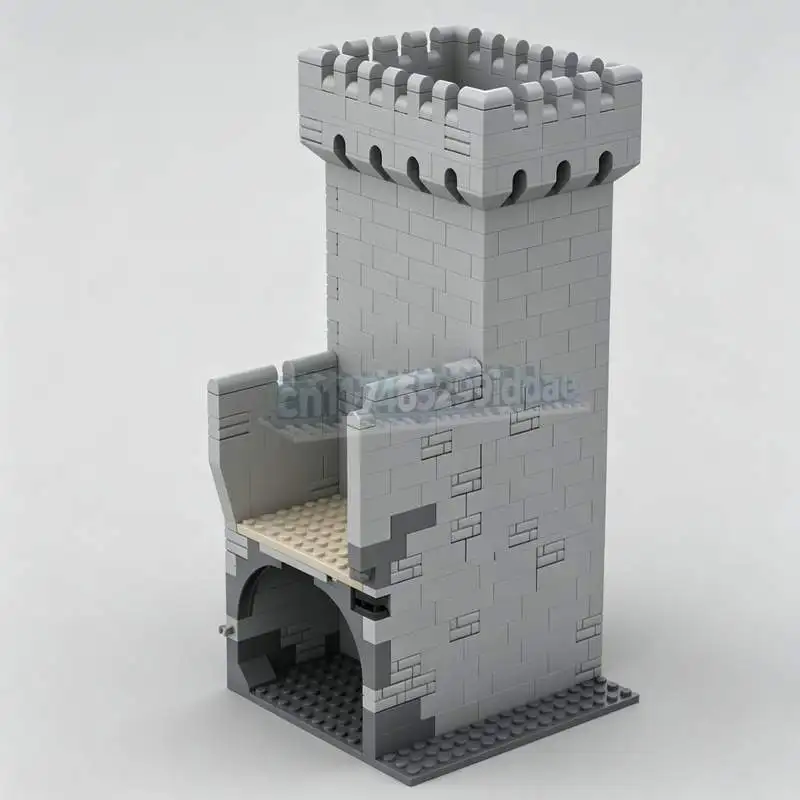 528 PCS Tower Right Add On Lion Castle MOC Building Blocks Medieval Architecture Model Creative DIY Assembly Educational Gifts