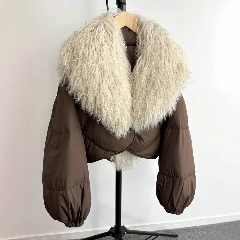 2025 Women's Clothing Temperament loose large fur collar down jacket 1012
