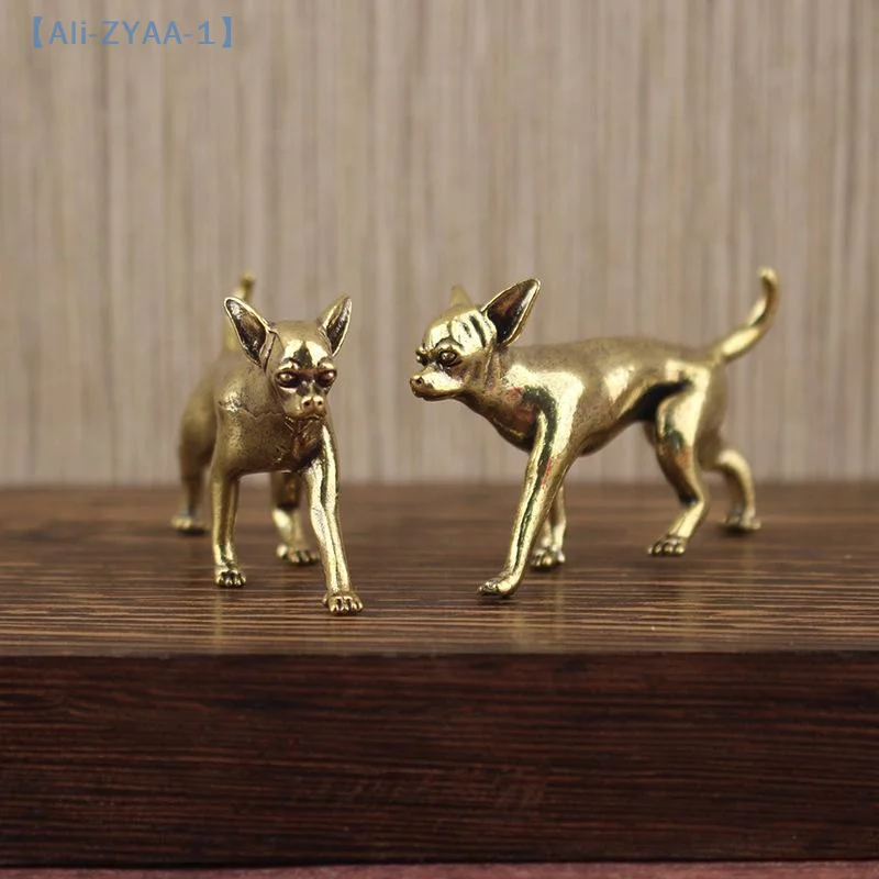 【ZYAA-1】1Pcs  Animal Brass Ornaments Hairless Dog Puppy Entrance Coffee Table Decoration Decoration Hairless Animal Ornaments