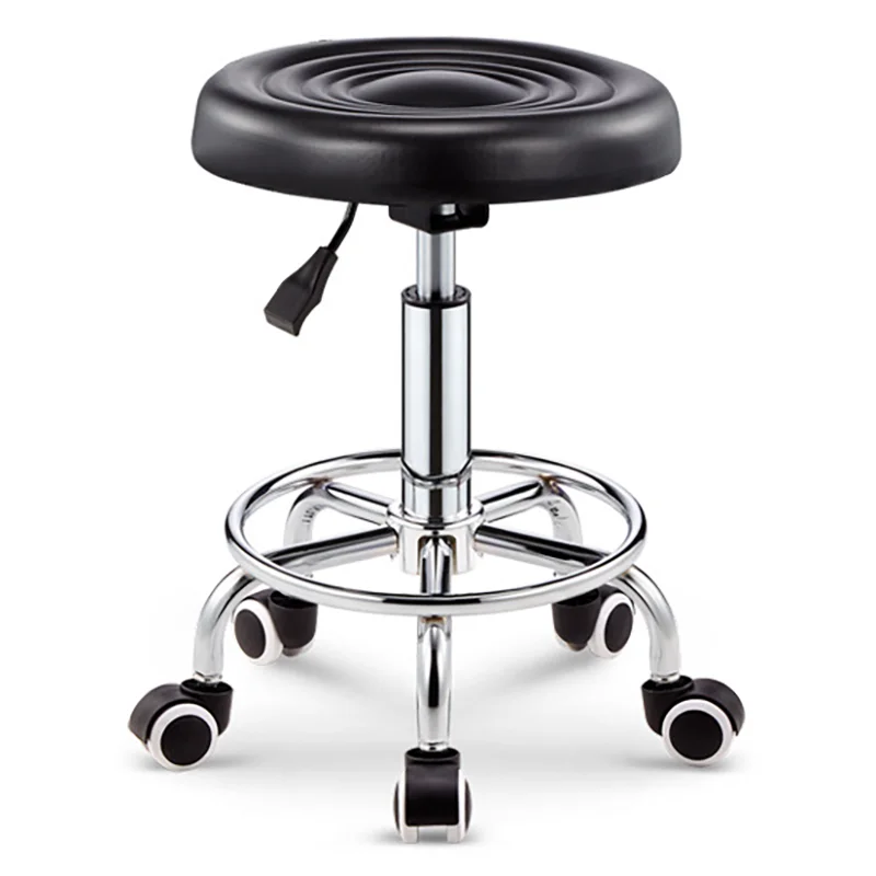 Morden Pulley Round Barber Shop Hair Salon Beauty Stool Lifting Bar Stool Chair for Massage Table Bedroom Living Room Hotel Use