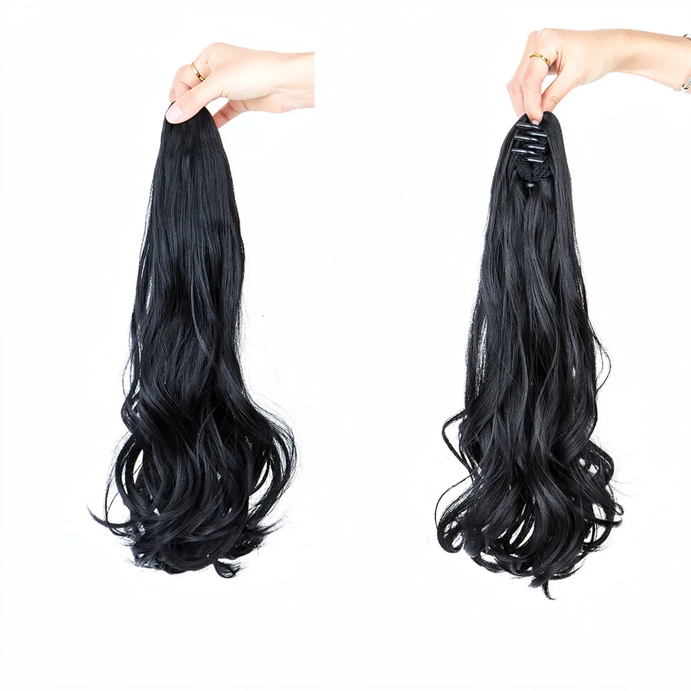 Big Wavy Ponytail Hair Piece Claw Clip Synthetic Curly Extension For Women Easy Wear Natural Texture Daily Look
