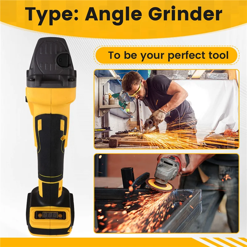 

RMWIN-Brushless Electric Angle Grinder Cutting Machine Wireless Handheld Portable Polishing Machine For 18V 20V Battery