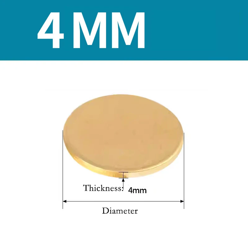 Brass Disc Plate H62 Brass Round Plate  Gasket Parts 1~4pcs Thickness: 3mm 4mm Diameter:10/15/20/25/30/35/40/45/50/55/60~300mm