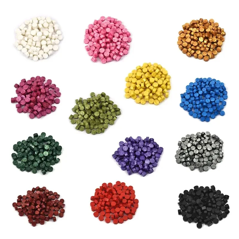 100/200Pcs Colorful Wax Print Beads Wax Seal For Stamps Sealing Macaron Wax Lacquer For Wedding Vintage Craft Decor