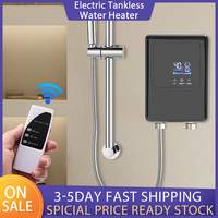 Electric Tankless Water Heater Instant Hot with Remote Control Energy Saving Water Heater For Shower Kitchen and Home Use