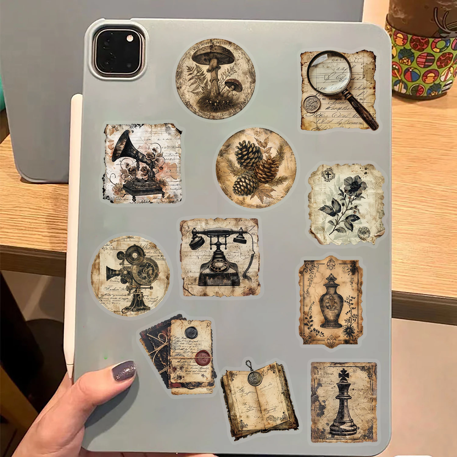 Étiquettes autocollantes Vintage, 50/100 pièces, image d'art esthétique, bagages de vélo, dessin animé, décoration de téléphone, autocollant d'aménagement paysager