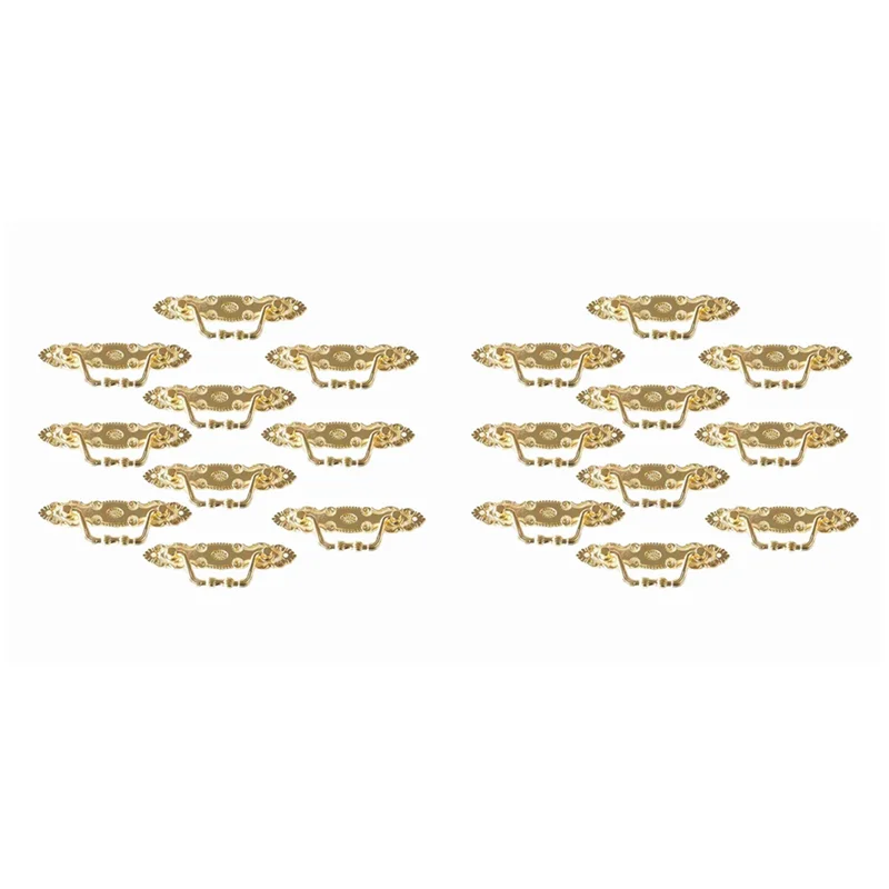 ABRU-20PCS Antique Handle Zinc Alloy Drawer Door Knobs Golden Cupboards & Draws Handles For Furniture Door (With Screws)