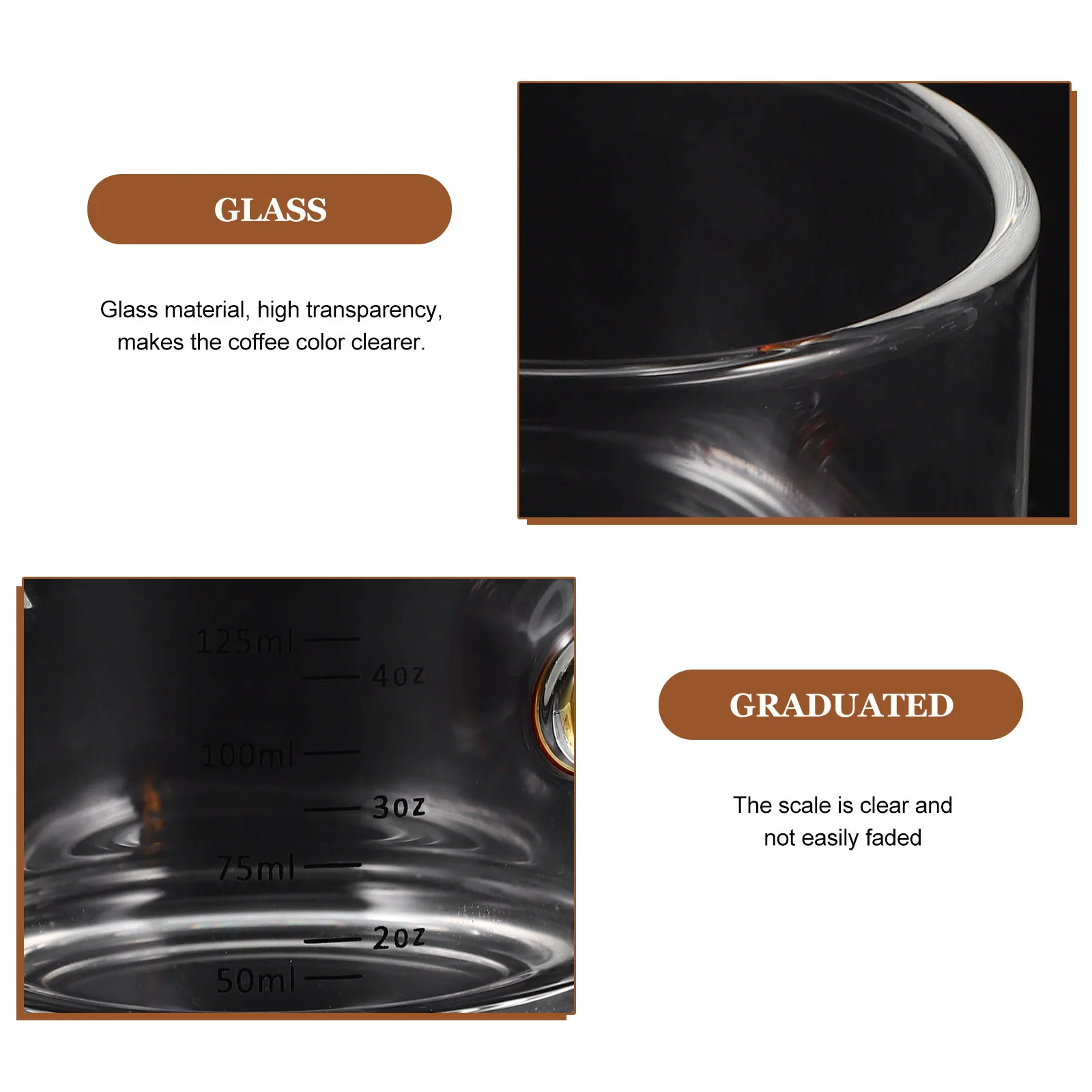 

Clear Glass Espresso Measuring Cup Milk Pitcher Multi- Creamer Sauce Container Serving Pitcher Glass Pitchers