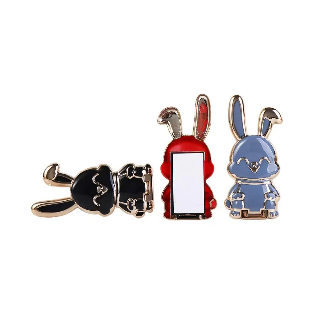 Support Back Sticker Pad Lazy Ring Buckle Car Mount Stand Phone Stand Pull Rod Support Mobile Phone Holder Rabbit Ring Bracket
