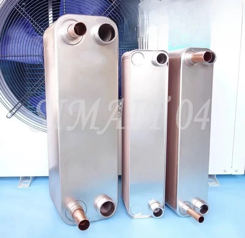 Brazed plate heat exchanger, condensing evaporator, stainless steel plate exchange, air conditioner heat pump chiller,