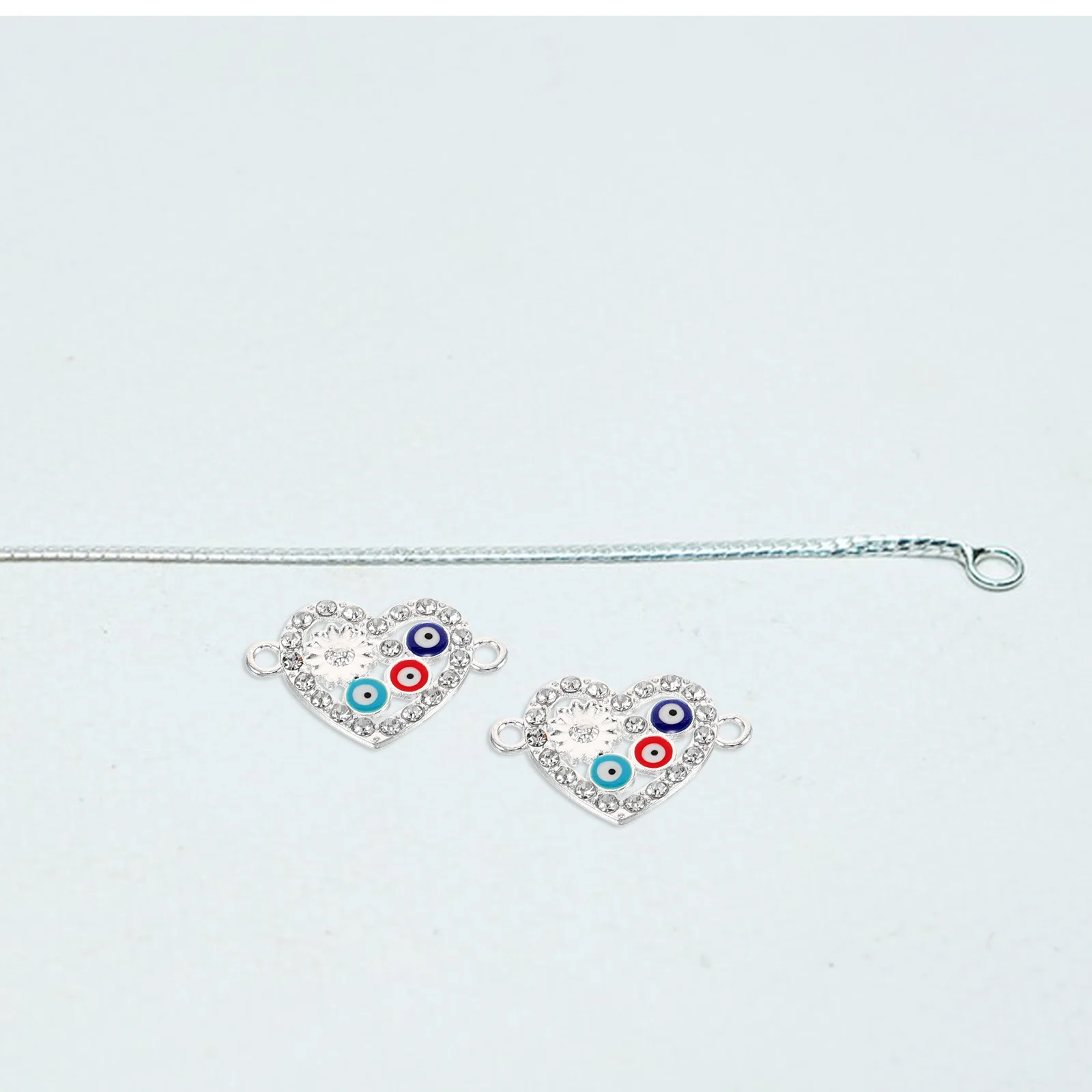 

10Pcs Evil Eye Charms Jewelry Making Pendants Heart Shaped Alloy Beads DIY Bracelets Necklaces Accessory Supplies