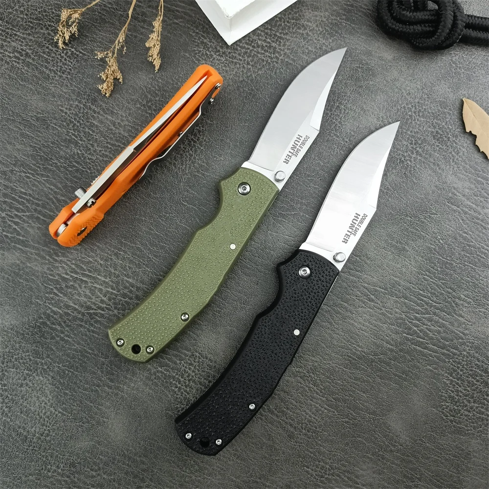 NEW Pocket Knife DOUBLE SAFE Hunter Folding Knife 8Cr13Mov Blade Nylon Glass Fibre Handles Outdoor Tactical Knife EDC Multitool