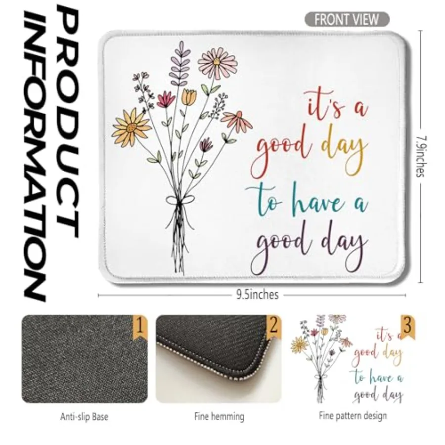 Inspirational Mouse Pad, It's a Good Day to Have a Good Day Motivational Mouse Pads for Wireless Mouse Computers Laptop Desk Ac