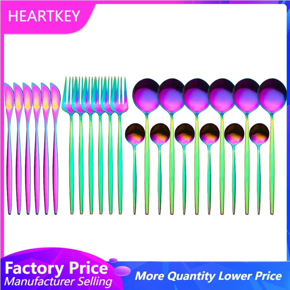 

Fabulous 24PCS/SET Tableware Dinnerware Sets Gold Flatware Cutlery Fork Dessert Spoon Coffee Cutlery Dinner Wedding Decoration
