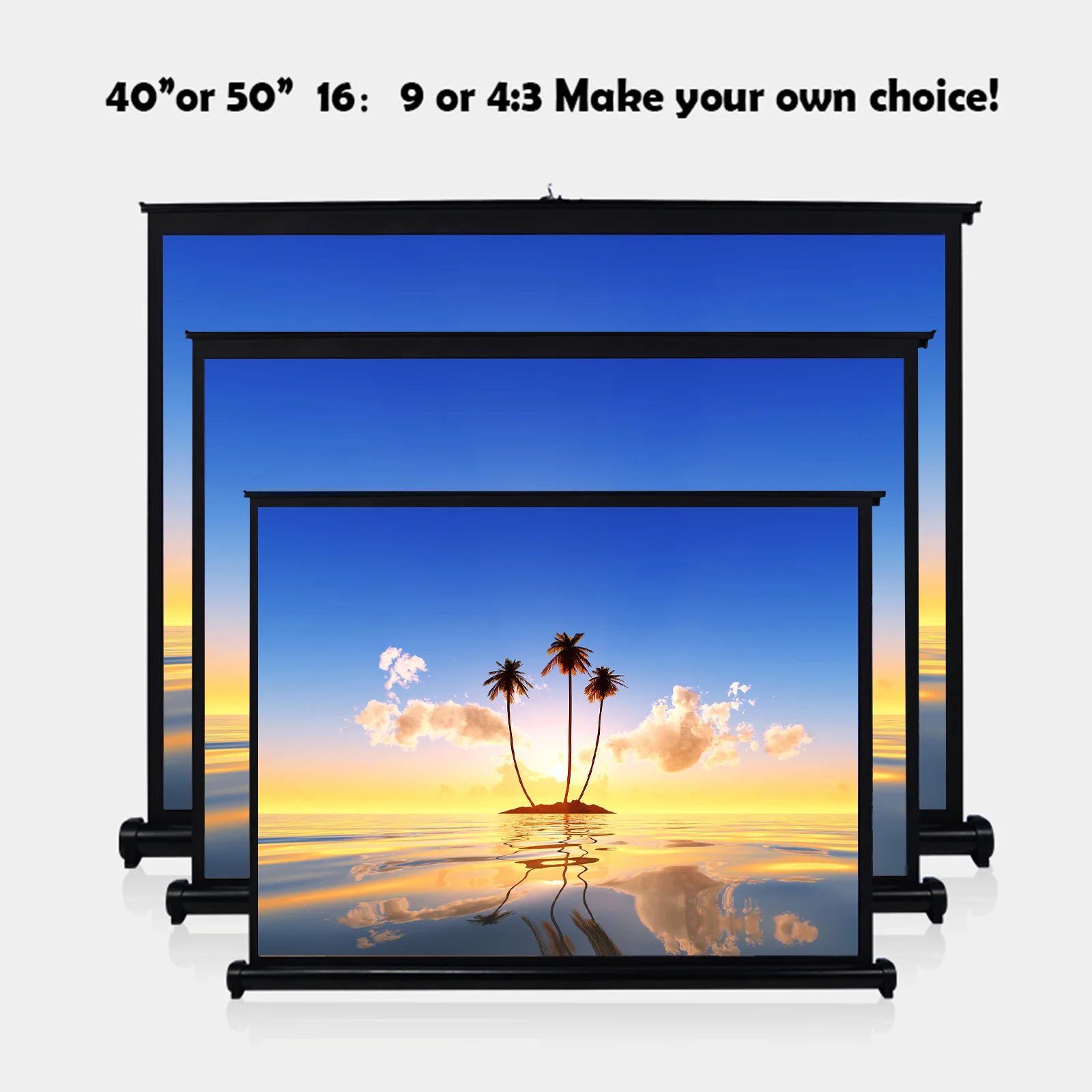 شاشة عرض 50 بوصة 4:3/16:9 شاشة عرض عالية الدقة محمولة قابلة للطي مثبتة على الحائط لأفلام المكاتب والمسرح المنزلي #1
