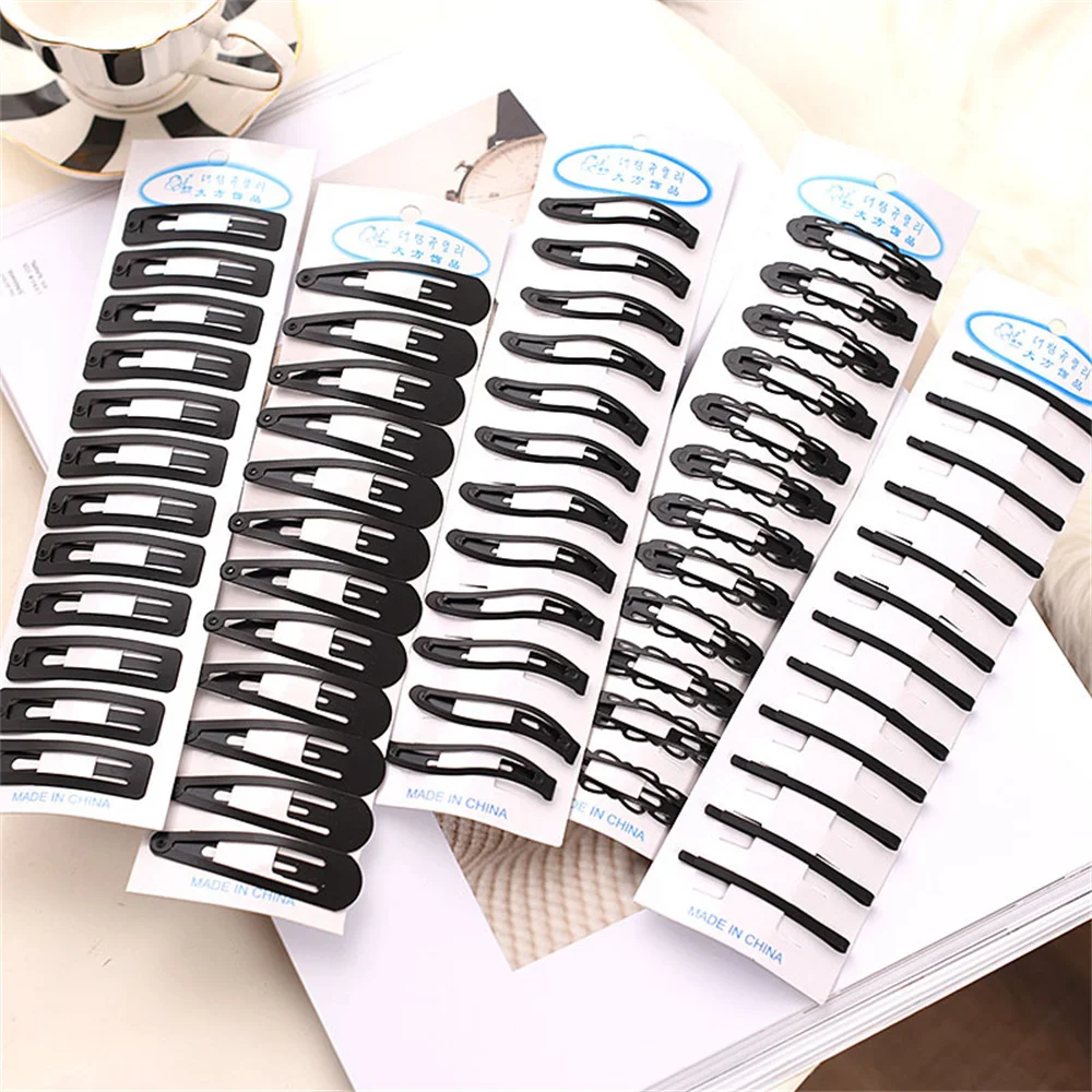 12pcs/set Black Sample Metal Hair Barrettes Hairpins BB Headbands hair clips for girls Womens Hairgrips Hair Styling Accessories