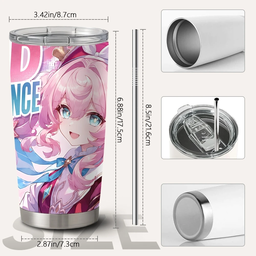Anime Character Profile Vacuum Flasks 20oz Stainless Vacuum Insulated Shopping Leakproof Daily Commute Gift&Travel