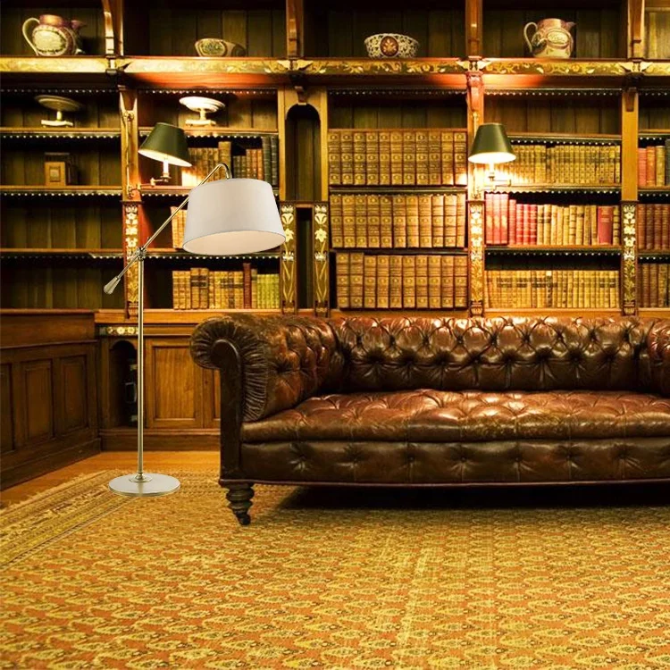 American adjustable rocker brass hotel floor lamp