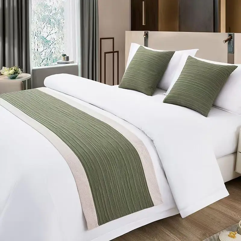 European-style Light Luxury Hotel Bed Tail Covers Bed Runners Simple Homestay Bed Decoration Bed Scarf