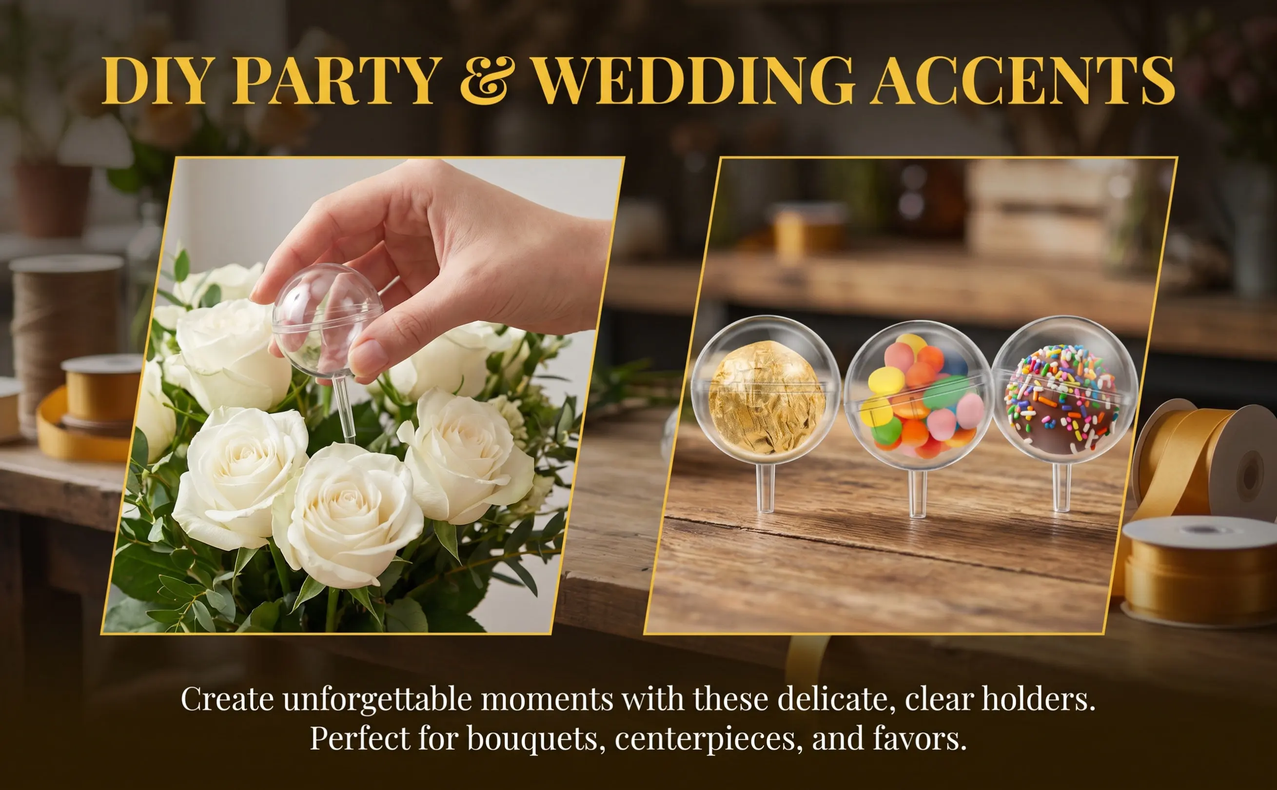 100Pcs Round Acrylic Chocolate Cup with Lid Smooth Edge Candy Bouquet Holder for DIY Chocolate Flower Arrangement Wedding