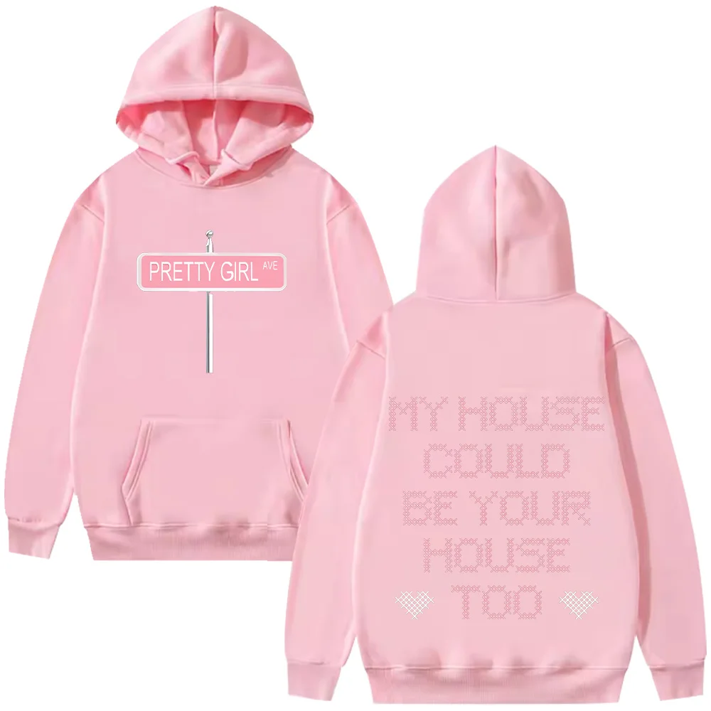 Sabrina Carpenter Pretty Girl Ave Hoodie Unisex Letter Print Hoody Casual Loose Long Sleeve Hooded Sweatshirts Street Style Tops