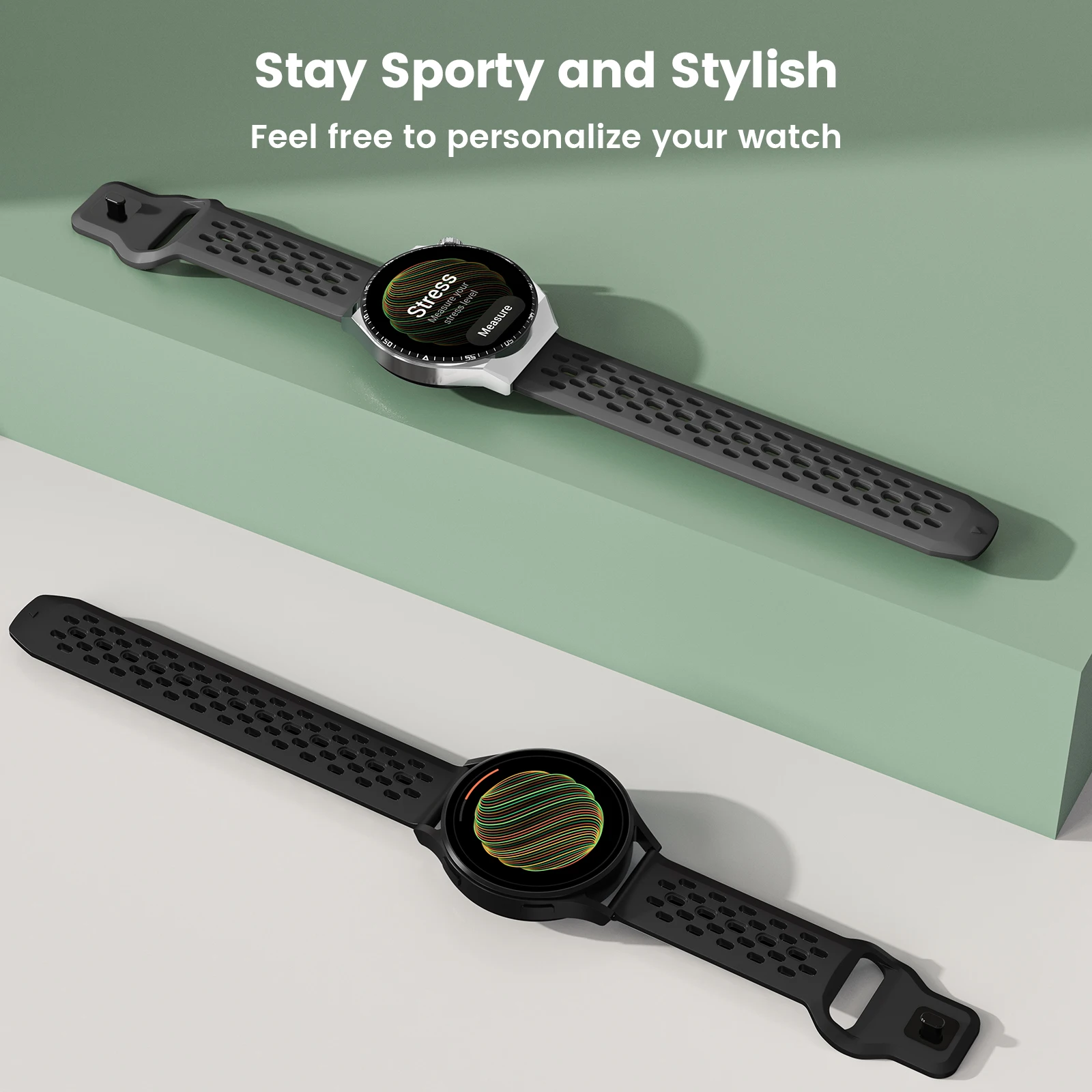 18mm 19mm 20mm 22mm Watch Band For Samsung Galaxy Watch 7 6 5 4 44 40mm Silicone Sport Breathable Strap For Huawei GT Garmin